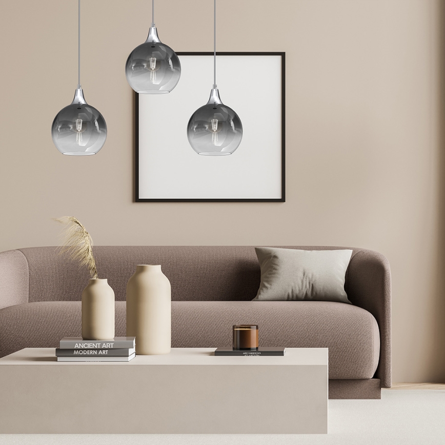 Candelabro suspenso MONTE 3xE27/60W/230V d. 20 cm cromado mate