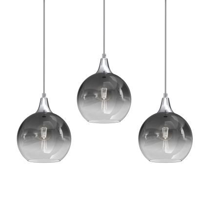 Candelabro suspenso MONTE 3xE27/60W/230V d. 20 cm cromado mate
