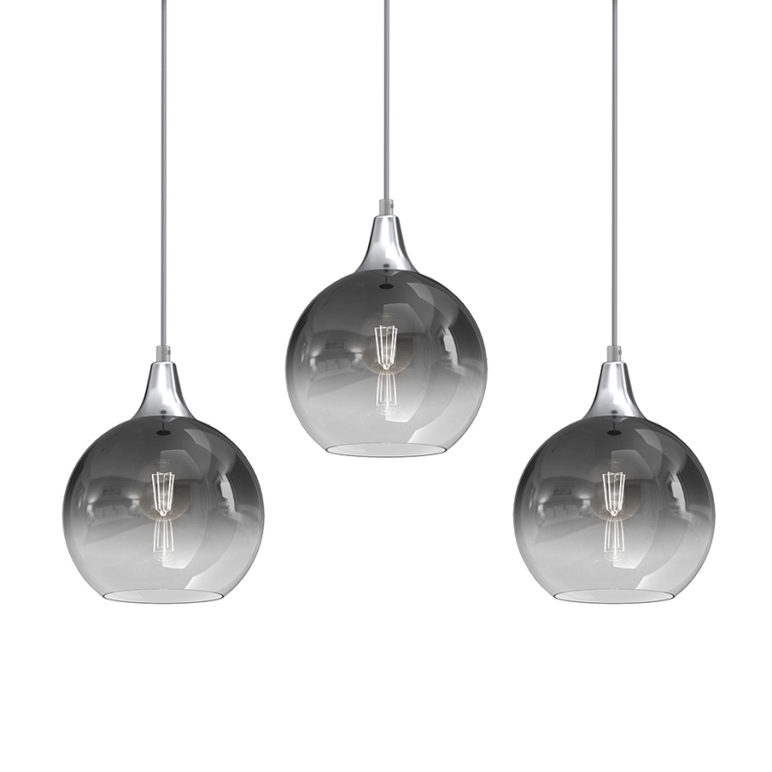 Candelabro suspenso MONTE 3xE27/60W/230V d. 20 cm cromado mate