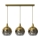 Candelabro suspenso MONTE 3xE27/60W/230V dourada