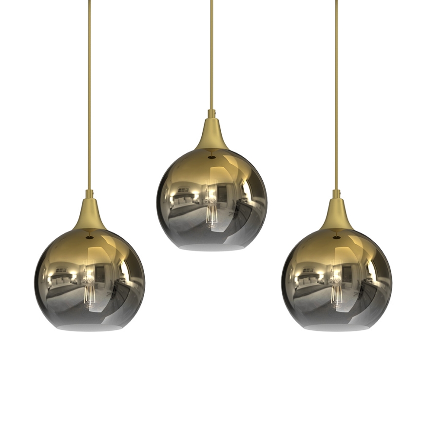 Candelabro suspenso MONTE 3xE27/60W/230V dourada