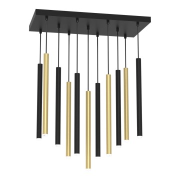 Candelabro suspenso MONZA 11xG9/8W/230V preto/dourado