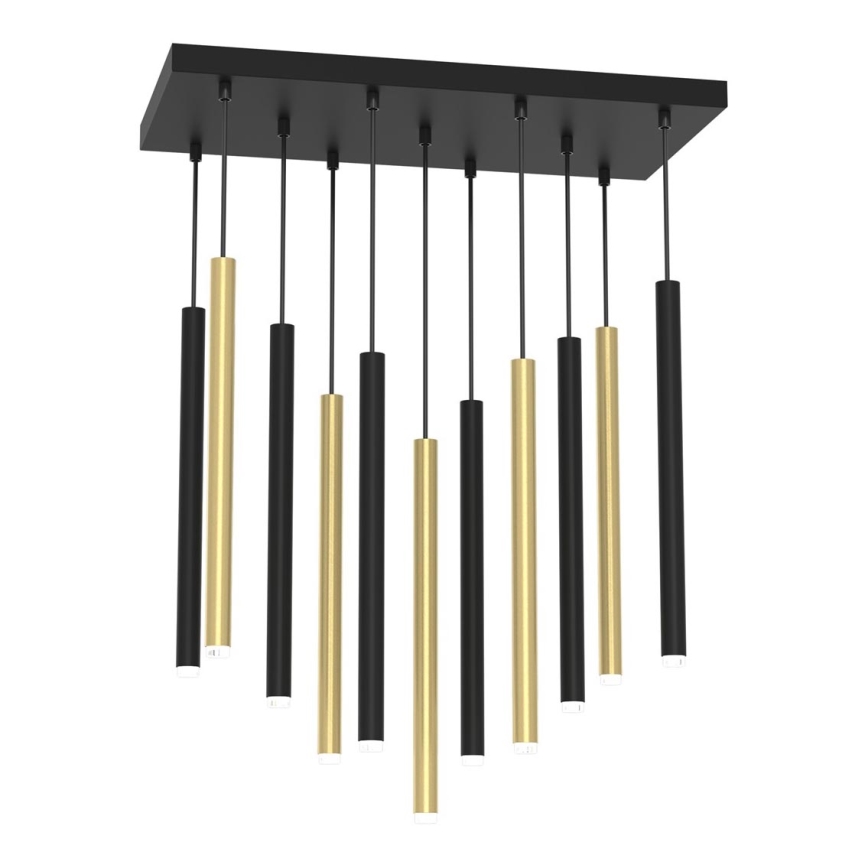 Candelabro suspenso MONZA 11xG9/8W/230V preto/dourado