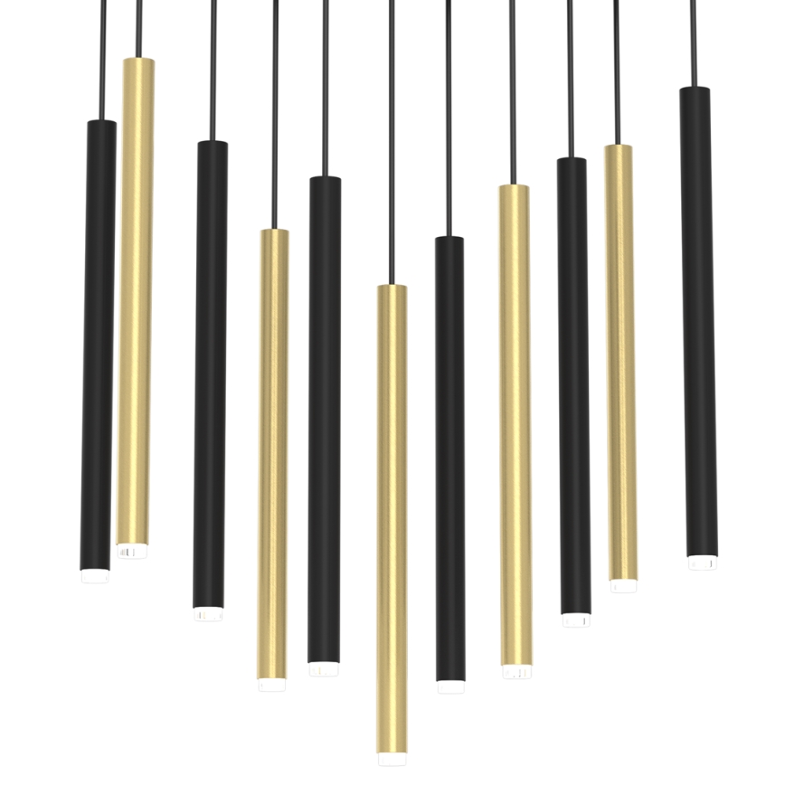 Candelabro suspenso MONZA 11xG9/8W/230V preto/dourado