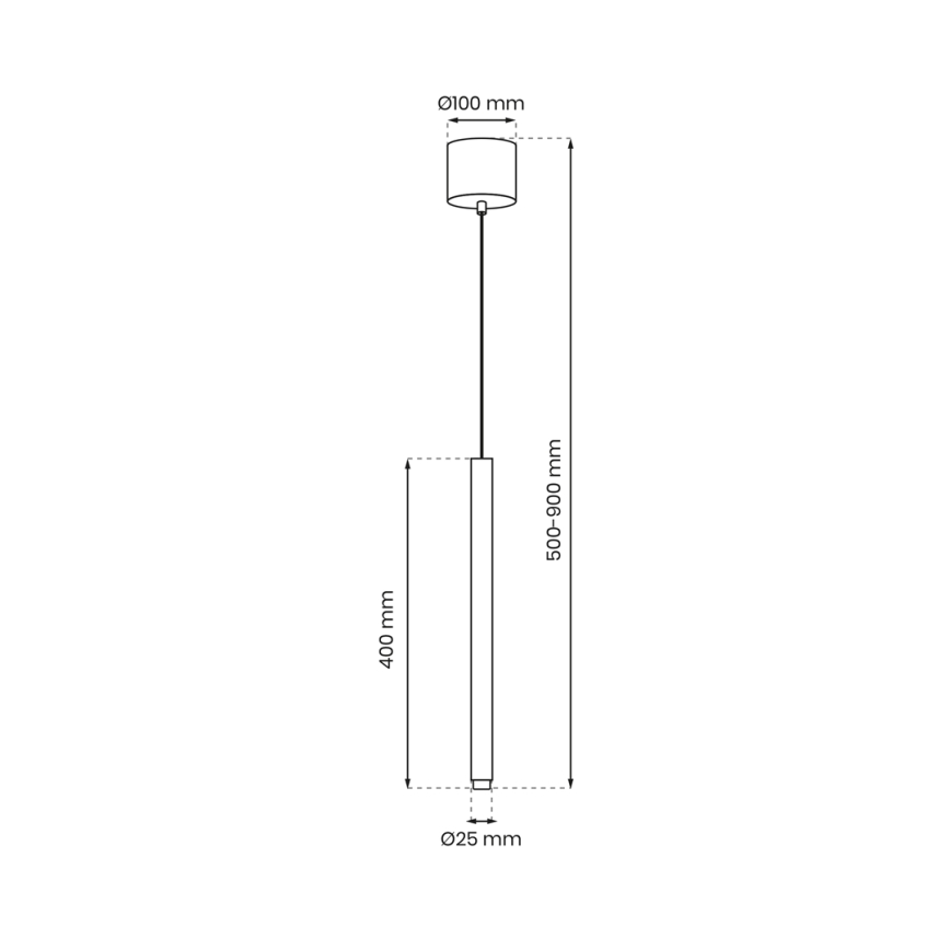 Candelabro suspenso MONZA 1xG9/8W/230V preto