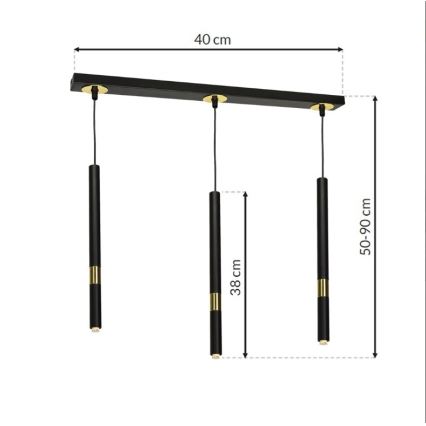 Candelabro suspenso MONZA 3xG9/7W/230V