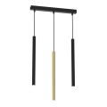 Candelabro suspenso MONZA 3xG9/8W/230V preto/dourado