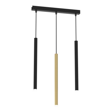 Candelabro suspenso MONZA 3xG9/8W/230V preto/dourado