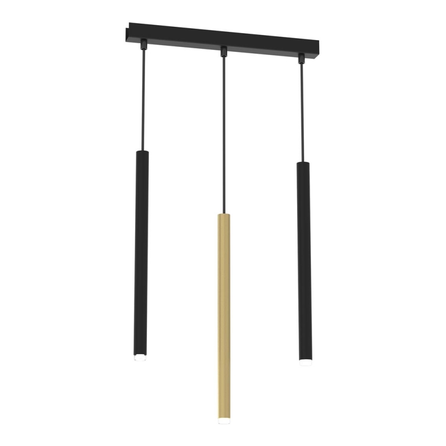 Candelabro suspenso MONZA 3xG9/8W/230V preto/dourado