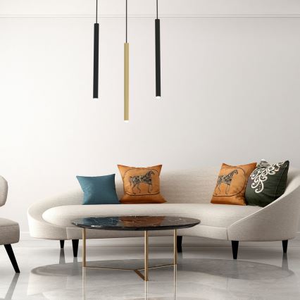 Candelabro suspenso MONZA 3xG9/8W/230V preto/dourado