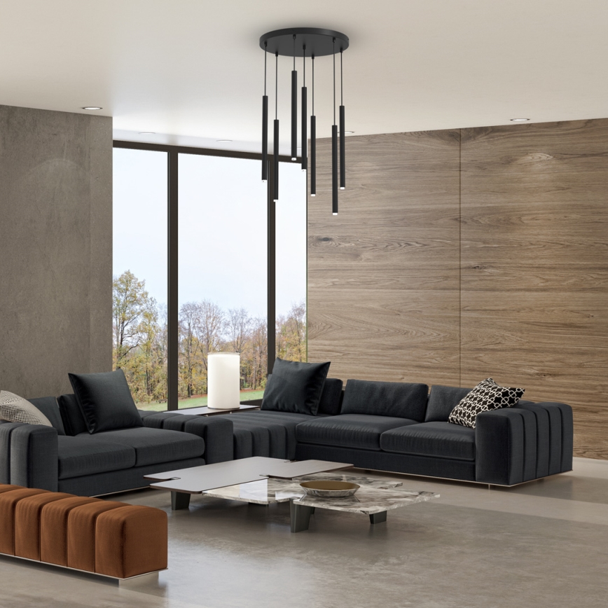 Candelabro suspenso MONZA 7xG9/8W/230V preto
