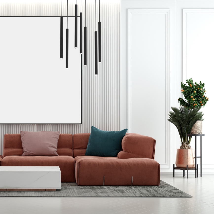 Candelabro suspenso MONZA 7xG9/8W/230V preto