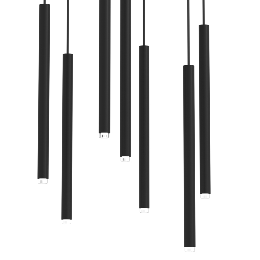 Candelabro suspenso MONZA 7xG9/8W/230V preto