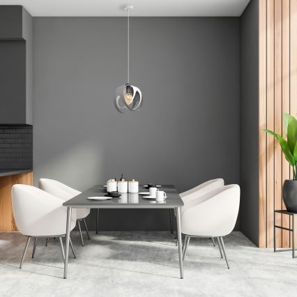 Candelabro suspenso MOONLIGHT 1xE27/15W/230V cinzento