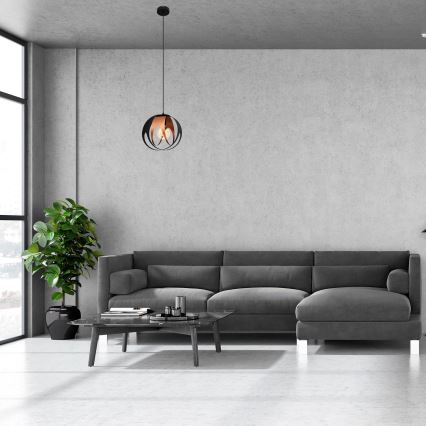 Candelabro suspenso MOONLIGHT 1xE27/15W/230V preto/cobre