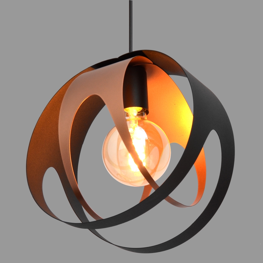 Candelabro suspenso MOONLIGHT 1xE27/15W/230V preto/cobre