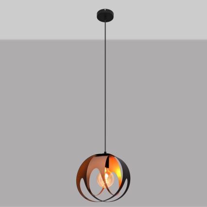 Candelabro suspenso MOONLIGHT 1xE27/15W/230V preto/cobre