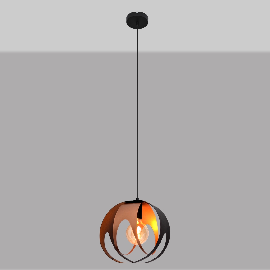 Candelabro suspenso MOONLIGHT 1xE27/15W/230V preto/cobre