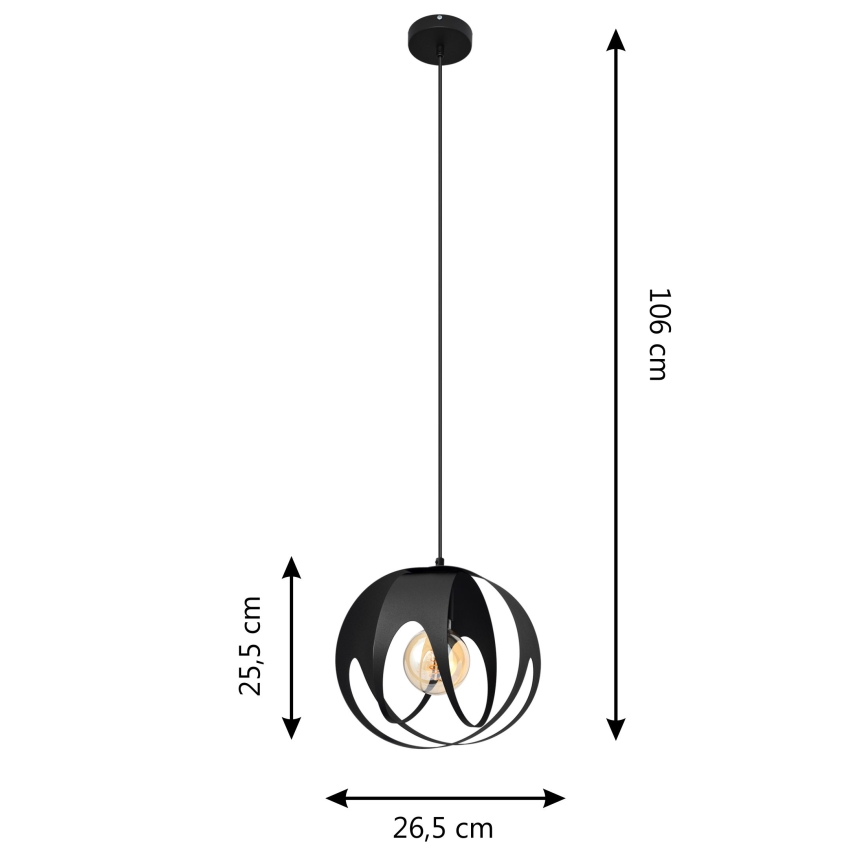 Candelabro suspenso MOONLIGHT 1xE27/15W/230V preto