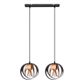 Candelabro suspenso MOONLIGHT 2xE27/15W/230V preto/cobre