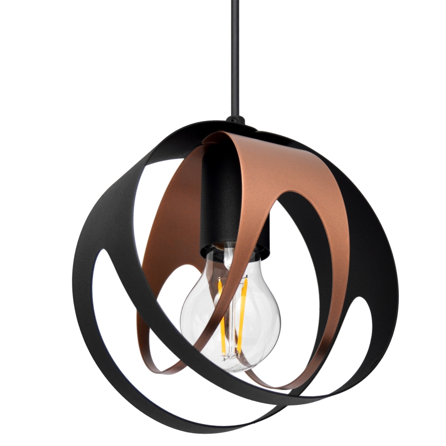Candelabro suspenso MOONLIGHT 2xE27/15W/230V preto/cobre