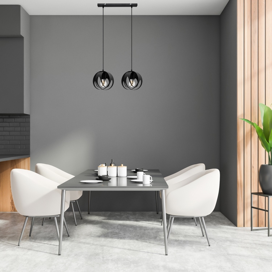 Candelabro suspenso MOONLIGHT 2xE27/15W/230V preto