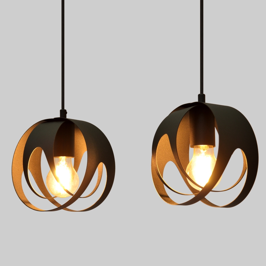 Candelabro suspenso MOONLIGHT 2xE27/15W/230V preto