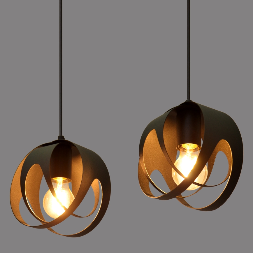 Candelabro suspenso MOONLIGHT 2xE27/15W/230V preto