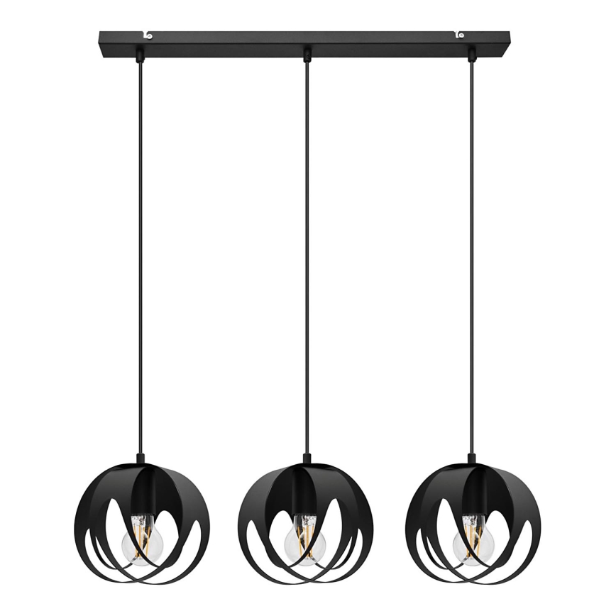 Candelabro suspenso MOONLIGHT 3xE27/15W/230V preto