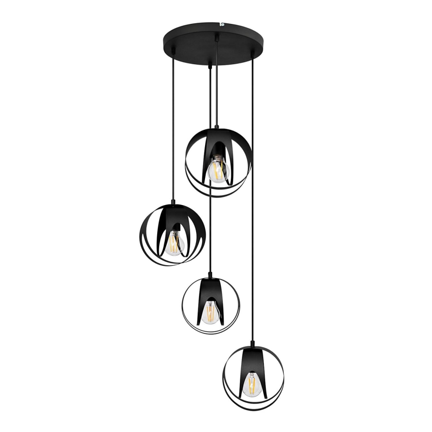 Candelabro suspenso MOONLIGHT 4xE27/15W/230V preto