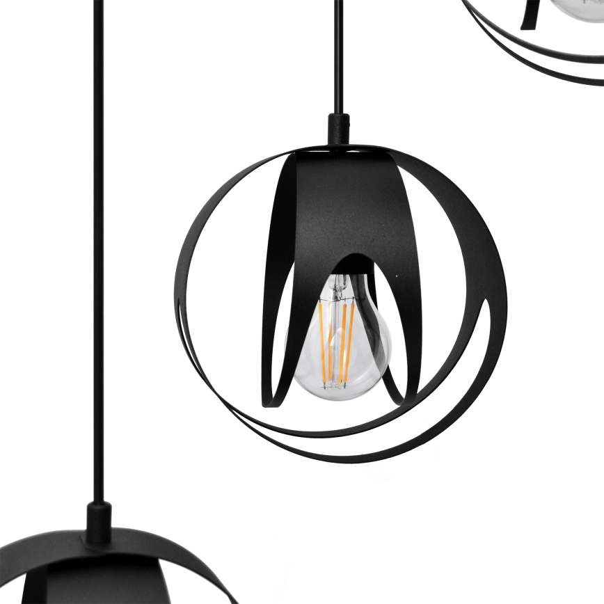 Candelabro suspenso MOONLIGHT 4xE27/15W/230V preto