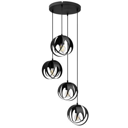 Candelabro suspenso MOONLIGHT 4xE27/15W/230V preto
