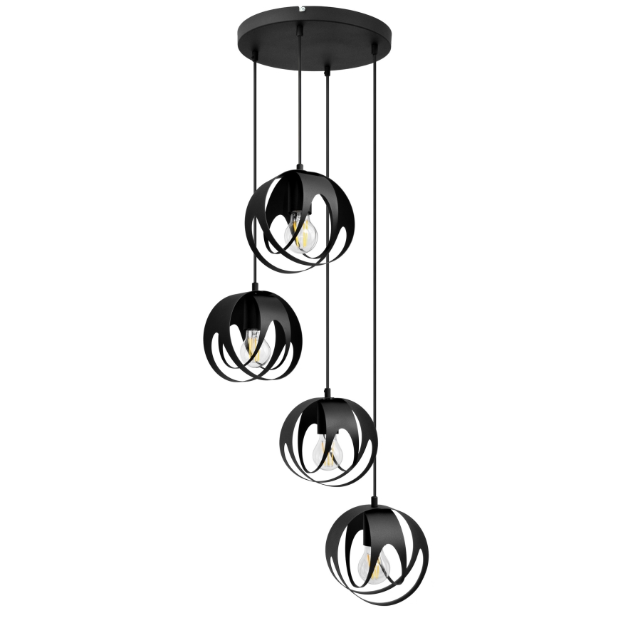Candelabro suspenso MOONLIGHT 4xE27/15W/230V preto