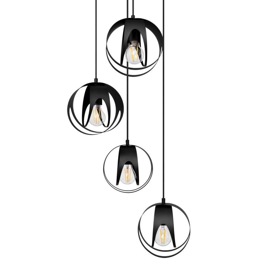 Candelabro suspenso MOONLIGHT 4xE27/15W/230V preto