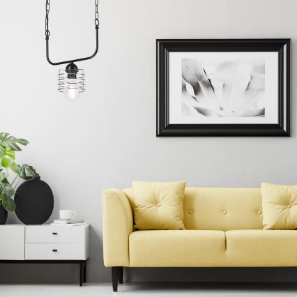 Candelabro suspenso MORGAN 1xE27/60W/230V preto/cromado