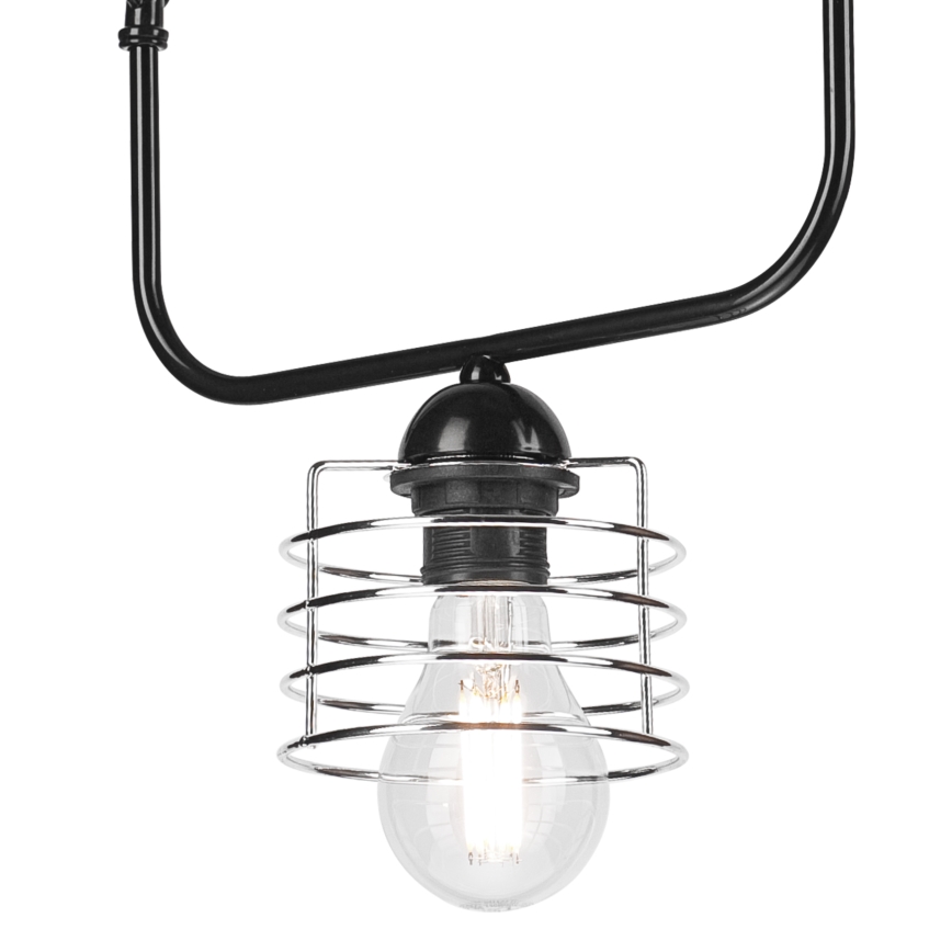 Candelabro suspenso MORGAN 1xE27/60W/230V preto/cromado