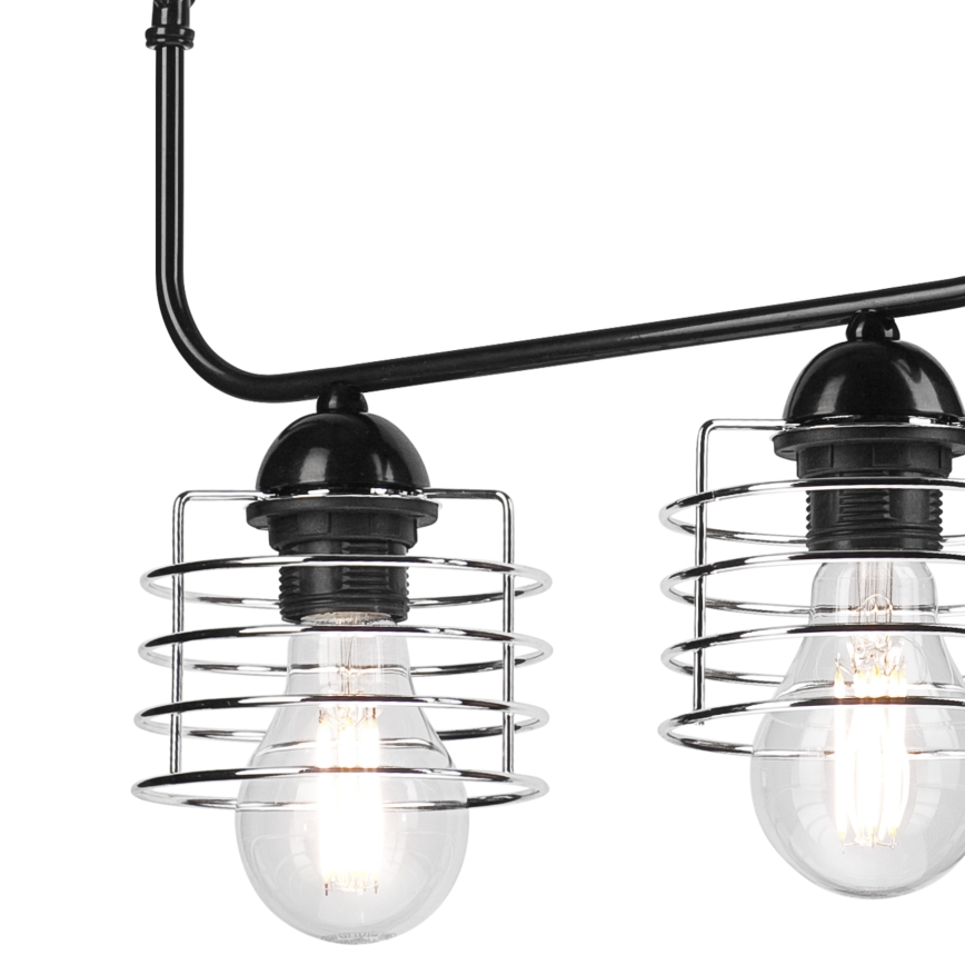 Candelabro suspenso MORGAN 2xE27/60W/230V preto/cromado