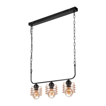 Candelabro suspenso MORGAN 3xE27/60W/230V preto/cobre