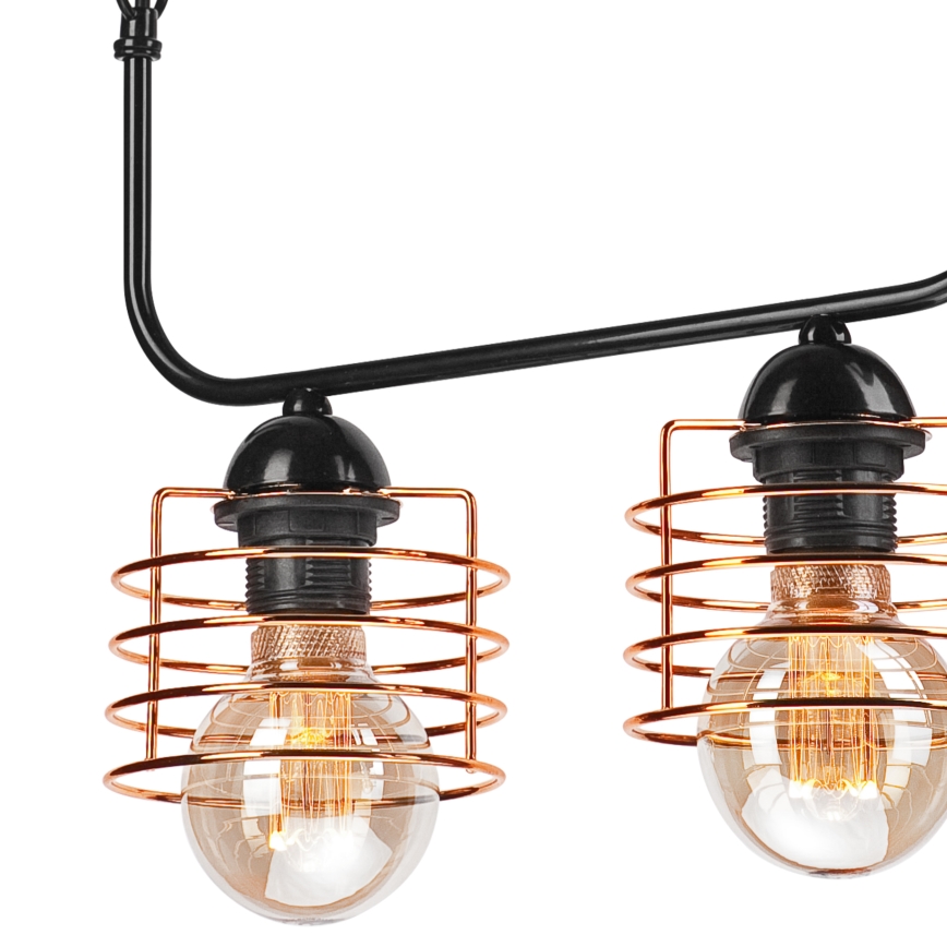 Candelabro suspenso MORGAN 3xE27/60W/230V preto/cobre