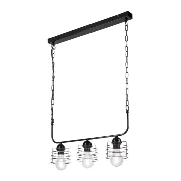 Candelabro suspenso MORGAN 3xE27/60W/230V preto/cromado