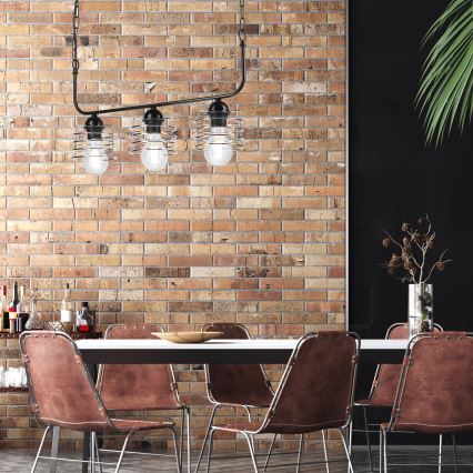 Candelabro suspenso MORGAN 3xE27/60W/230V preto/cromado
