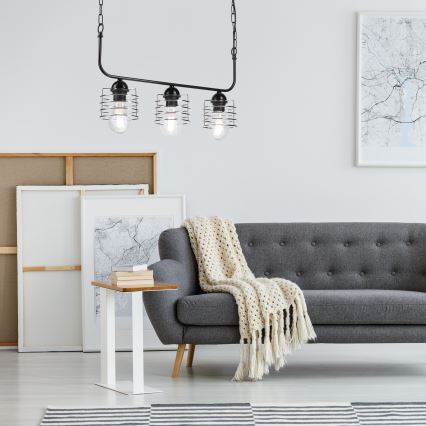 Candelabro suspenso MORGAN 3xE27/60W/230V preto/cromado