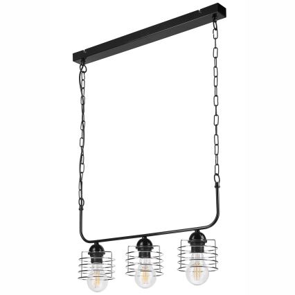 Candelabro suspenso MORGAN 3xE27/60W/230V preto/cromado