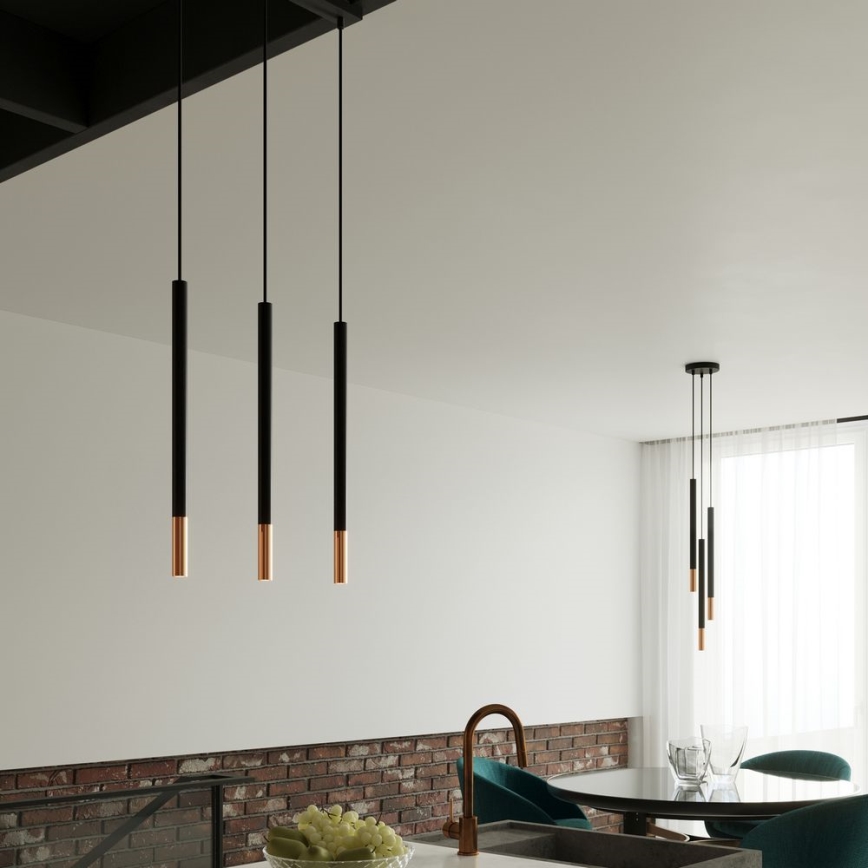 Candelabro suspenso MOSAIC 1xG9/12W/230V preto/cobre