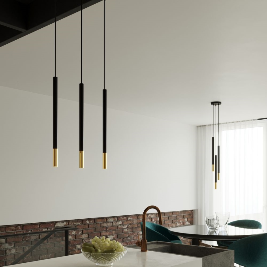 Candelabro suspenso MOSAIC 1xG9/12W/230V preto/dourado