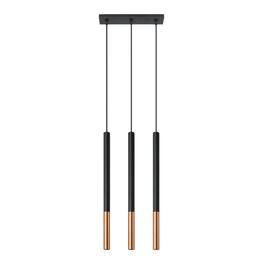 Candelabro suspenso MOSAIC 3xG9/12W/230V preto/cobre