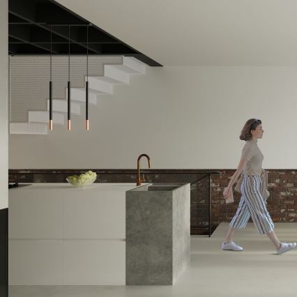 Candelabro suspenso MOSAIC 3xG9/12W/230V preto/cobre