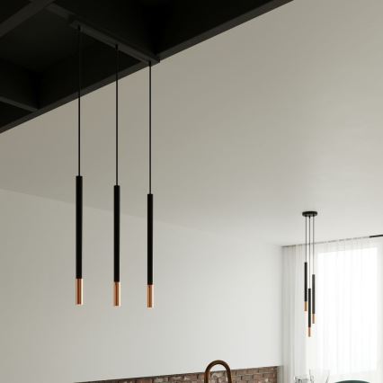 Candelabro suspenso MOSAIC 3xG9/12W/230V preto/cobre