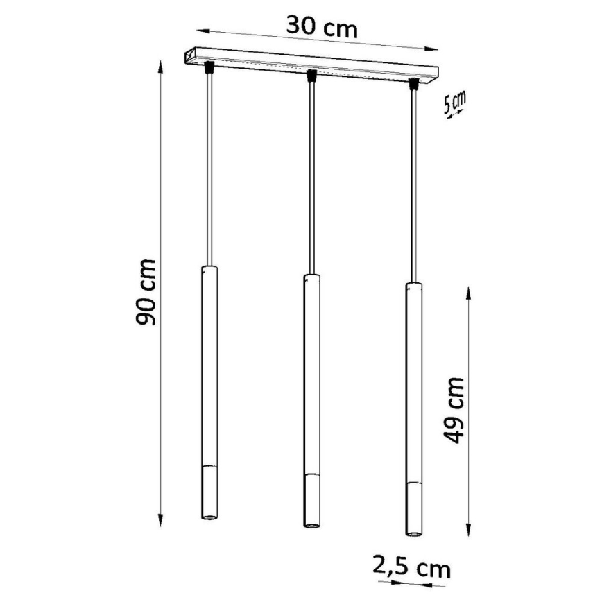 Candelabro suspenso MOSAIC 3xG9/12W/230V preto/cobre