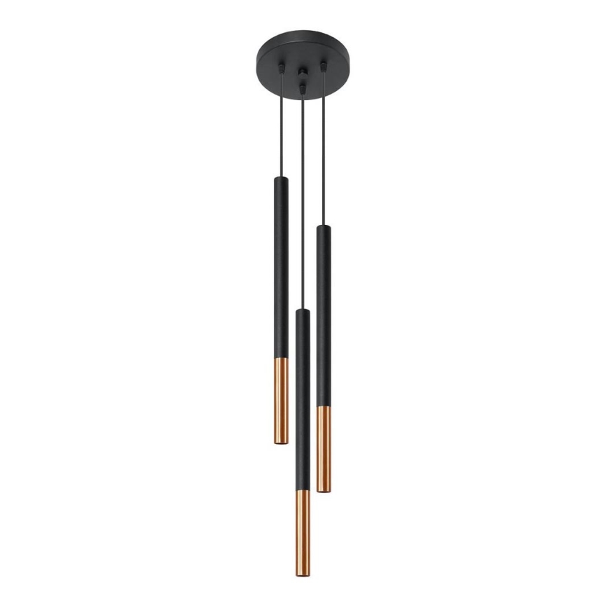 Candelabro suspenso MOSAIC 3xG9/12W/230V preto/cobre